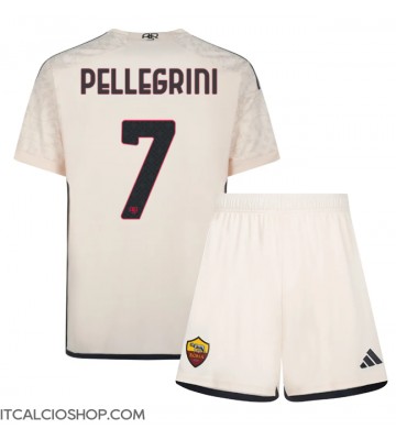 AS Roma Lorenzo Pellegrini #7 Seconda Maglia Bambino 2023-24 Manica Corta (+ Pantaloni corti)